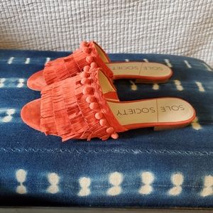 Sole Society Pompom Slides